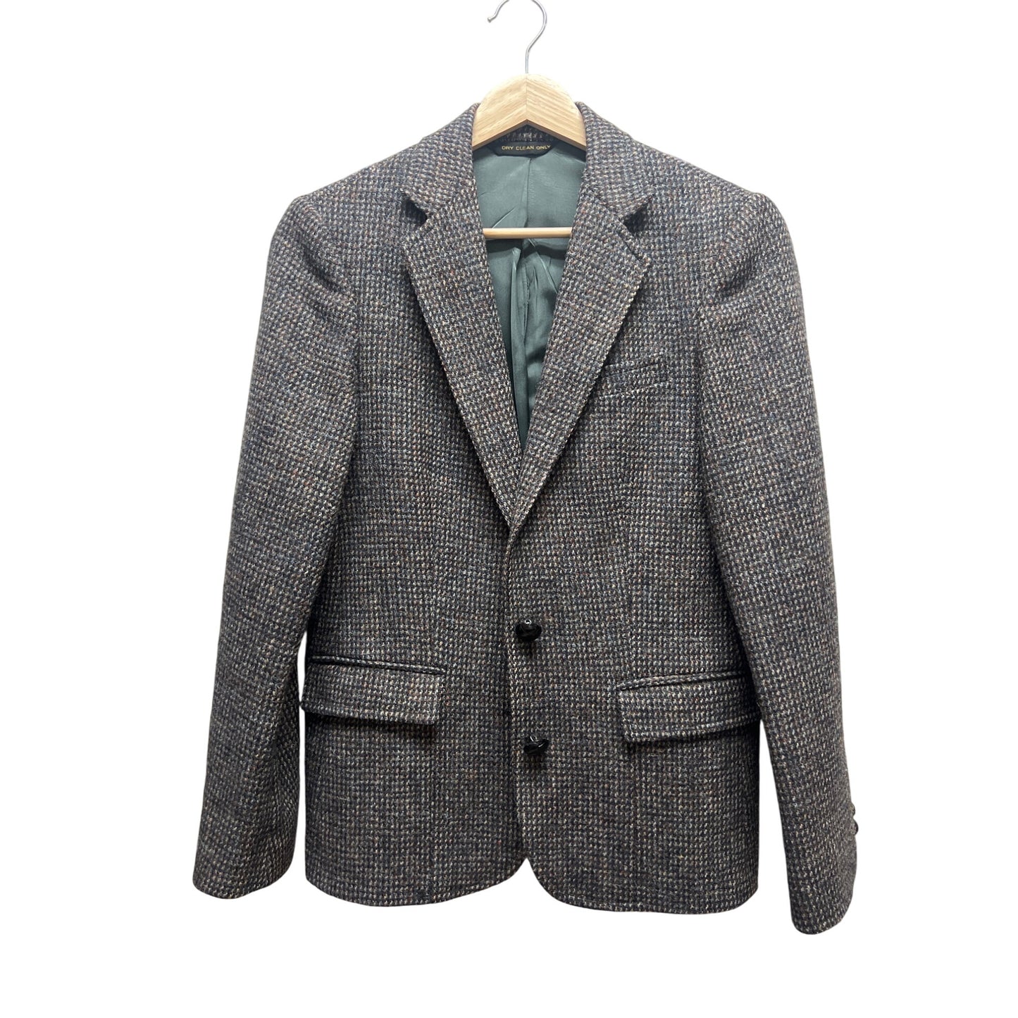 Harris Tweed Vintage 90's Gray Wool Houndstooth Tailored Blazer