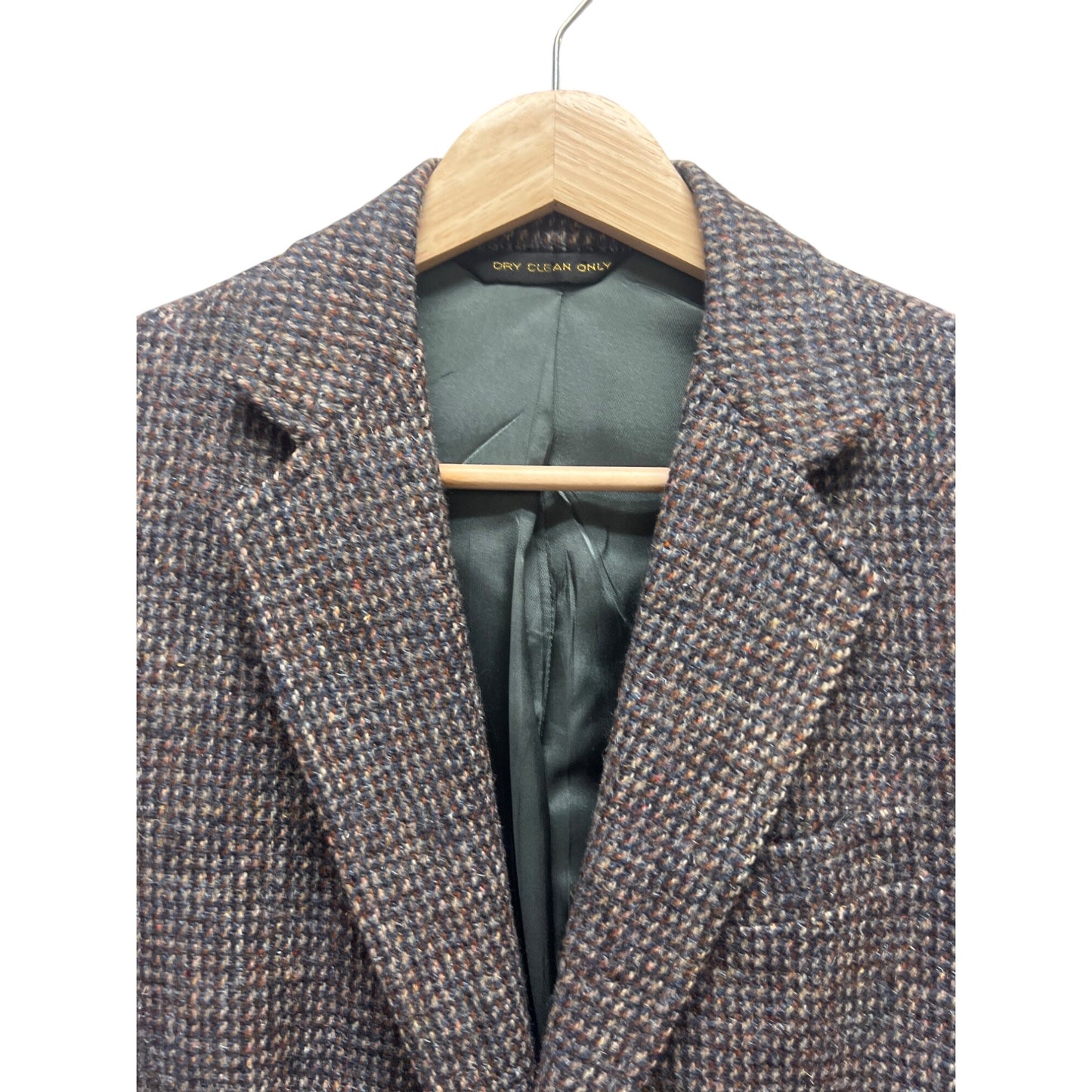 Harris Tweed Vintage 90's Gray Wool Houndstooth Tailored Blazer