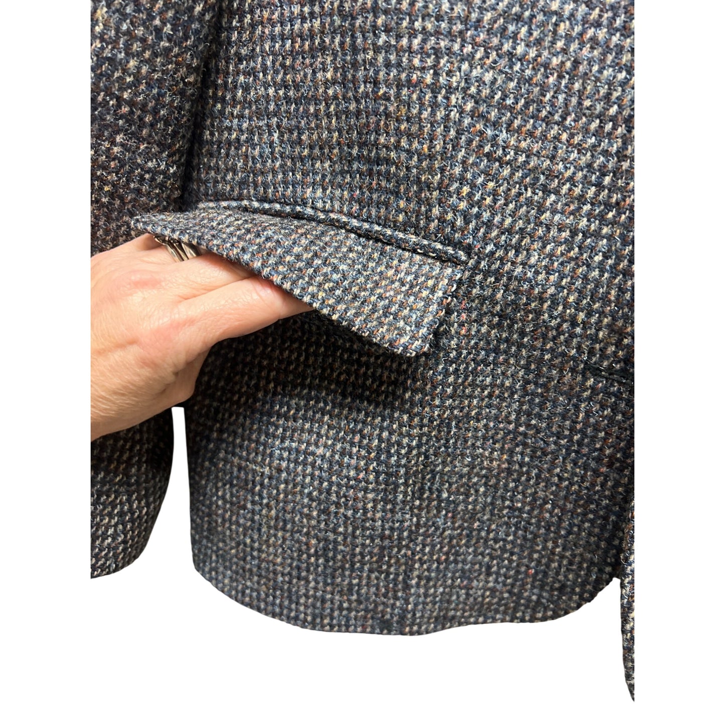 Harris Tweed Vintage 90's Gray Wool Houndstooth Tailored Blazer