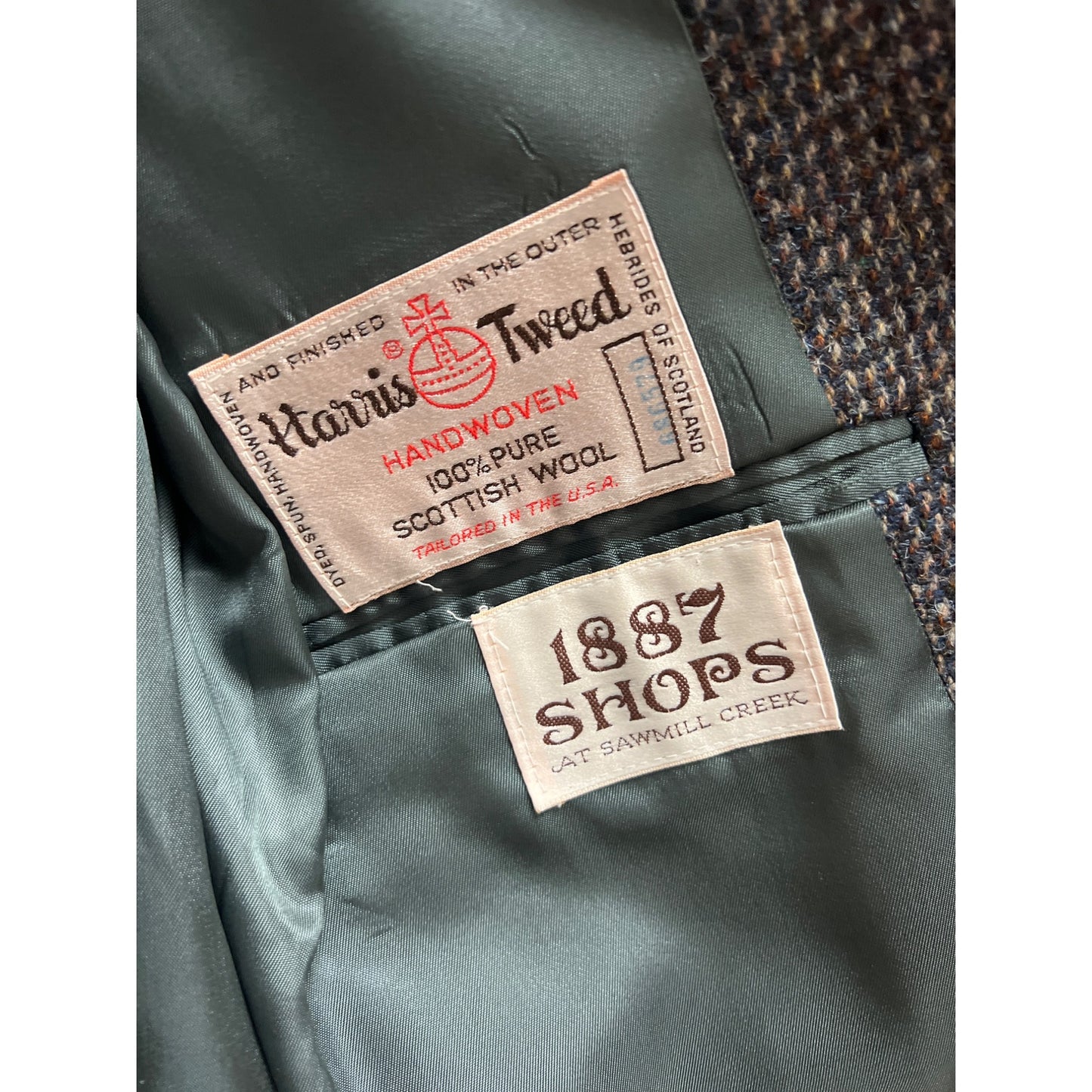 Harris Tweed Vintage 90's Gray Wool Houndstooth Tailored Blazer
