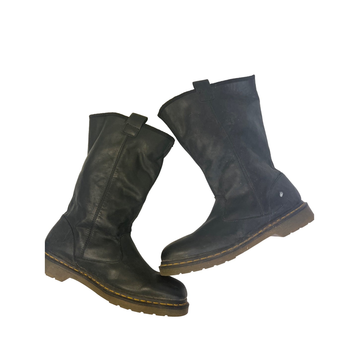 Doc Marten Black Leather Owen Sherpa Lined Work Boots