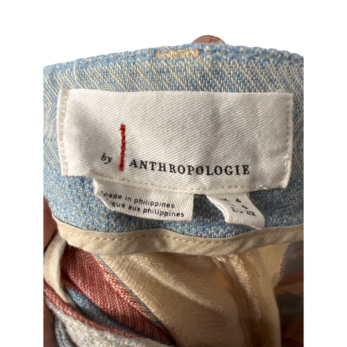 Anthropologie NWT Linen Cotton Striped High Waist Wide Leg Pants