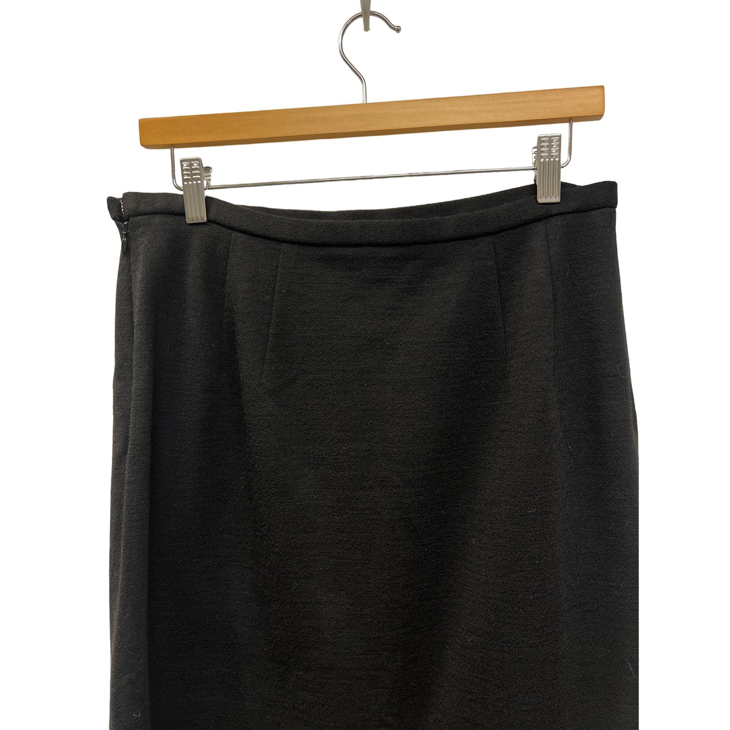 Talbots Black 100% Wool Stretch MIdi Pencil Skirt