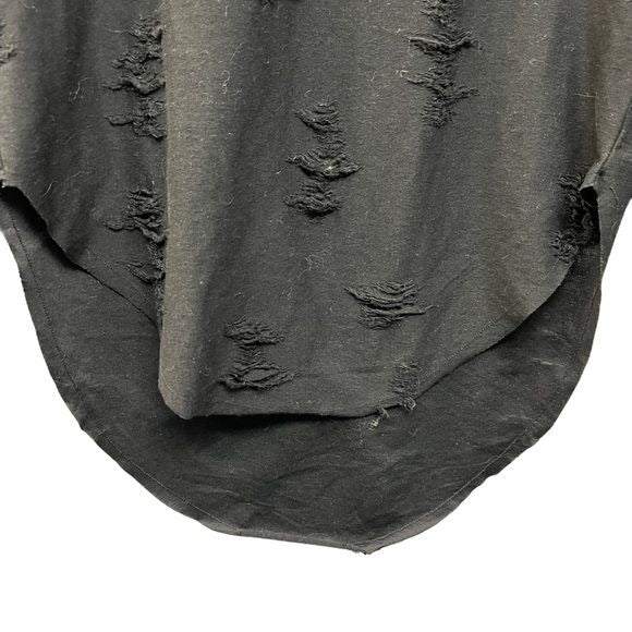 Divided H&M Black Long Sleeve Distressed Top