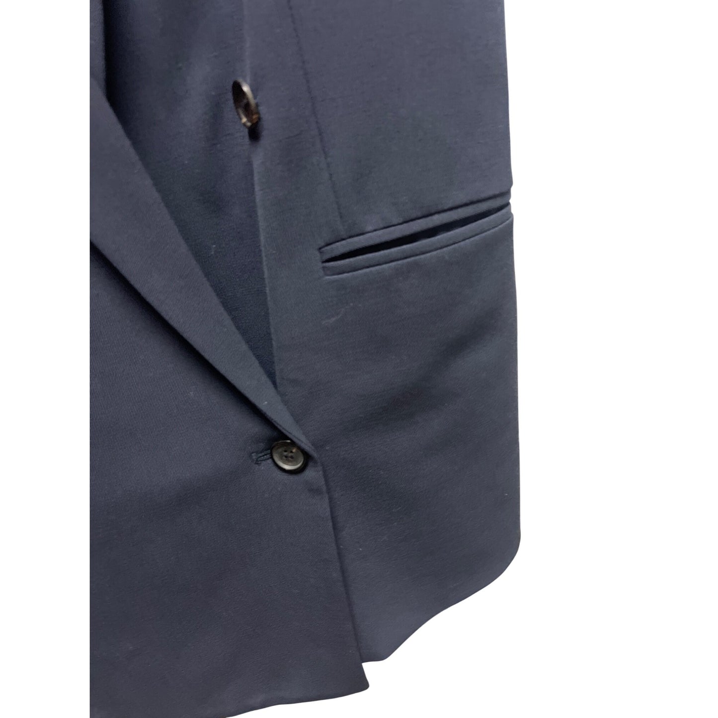 Michael Kors Navy Wool Blend Long Double Breasted Suit Vest