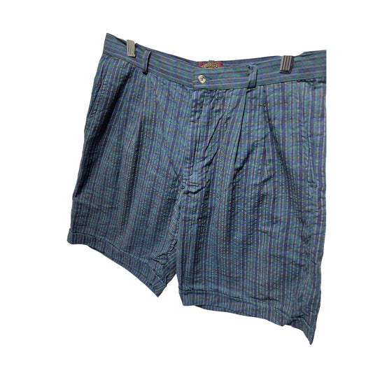 Outrigger Vintage 90's Mens Pleated Seersucker Plaid Shorts Size 31 100% Cotton