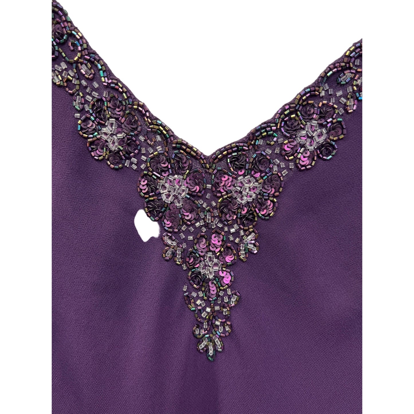 JKara Purple Chiffon and Sequin Embellished Special Occasion Gown