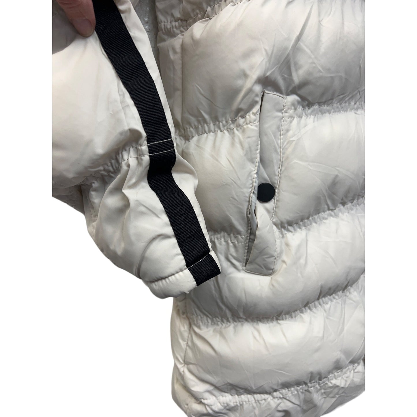 Marc New York Long White Puffer with Faux Fur Hoodie
