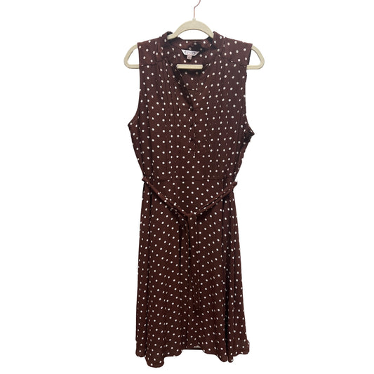 Nanette Lepore Brown Polka Dot Sleeveless Dress