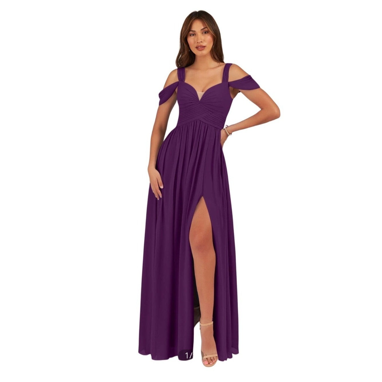 Azazie Lianne Purple Chiffon Special Occasion Dress