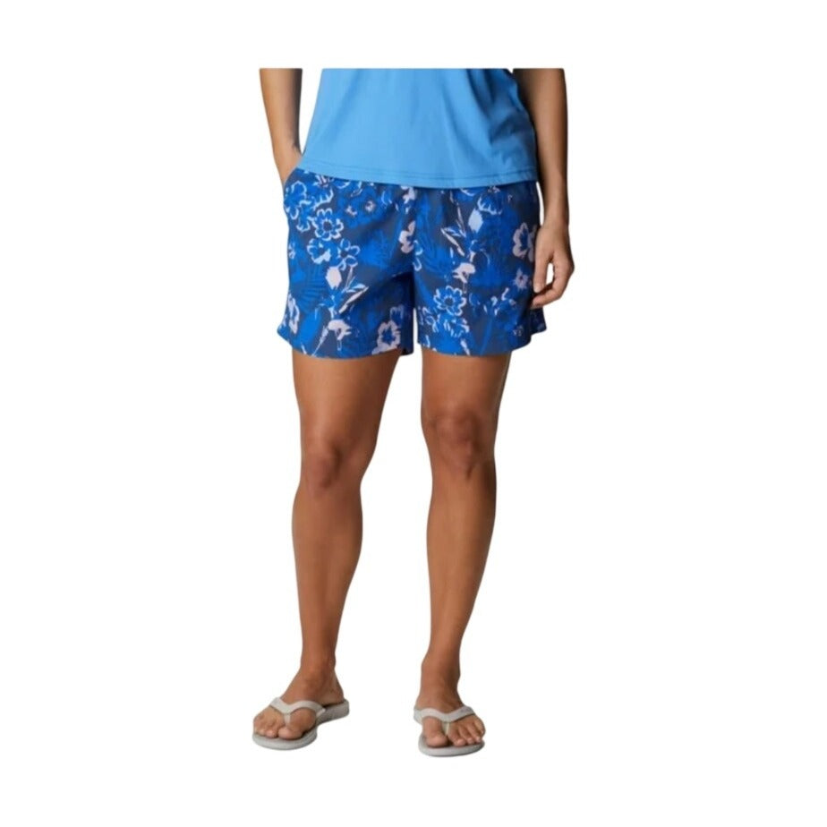 Columbia PFG Womens Tidal Sands II Floral Print Omni-Shield Shorts Size S Blue/Pink