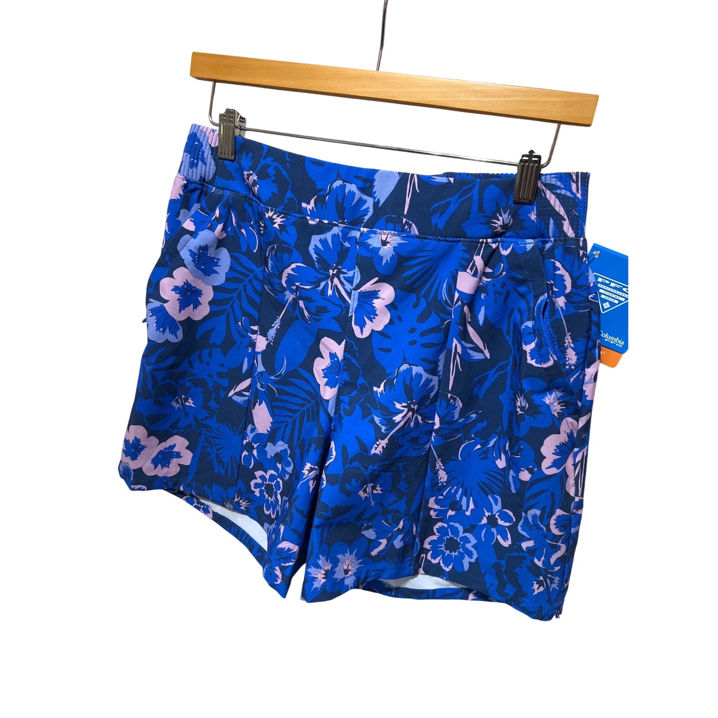 Columbia PFG Womens Tidal Sands II Floral Print Omni-Shield Shorts Size S Blue/Pink