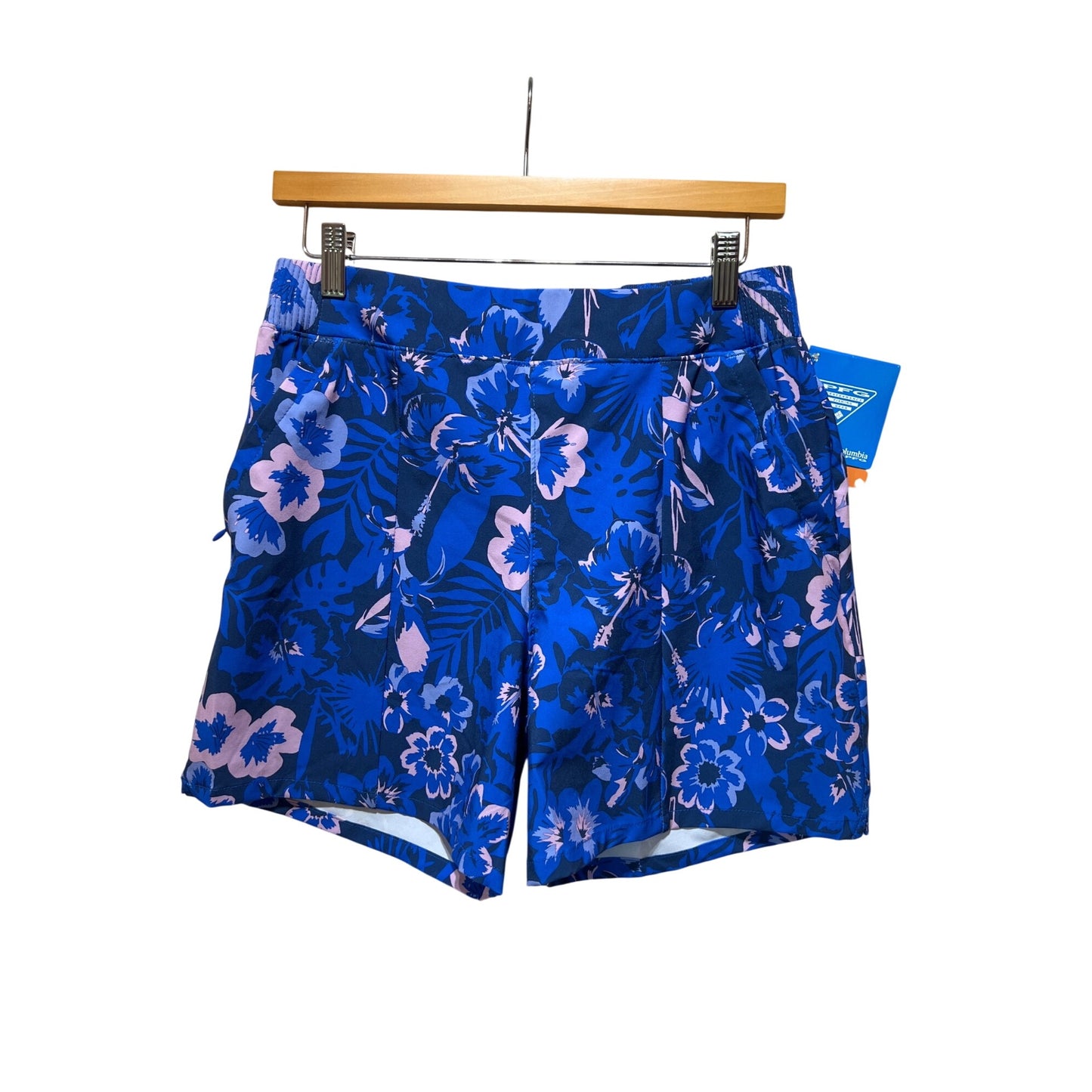 Columbia PFG Womens Tidal Sands II Floral Print Omni-Shield Shorts Size S Blue/Pink