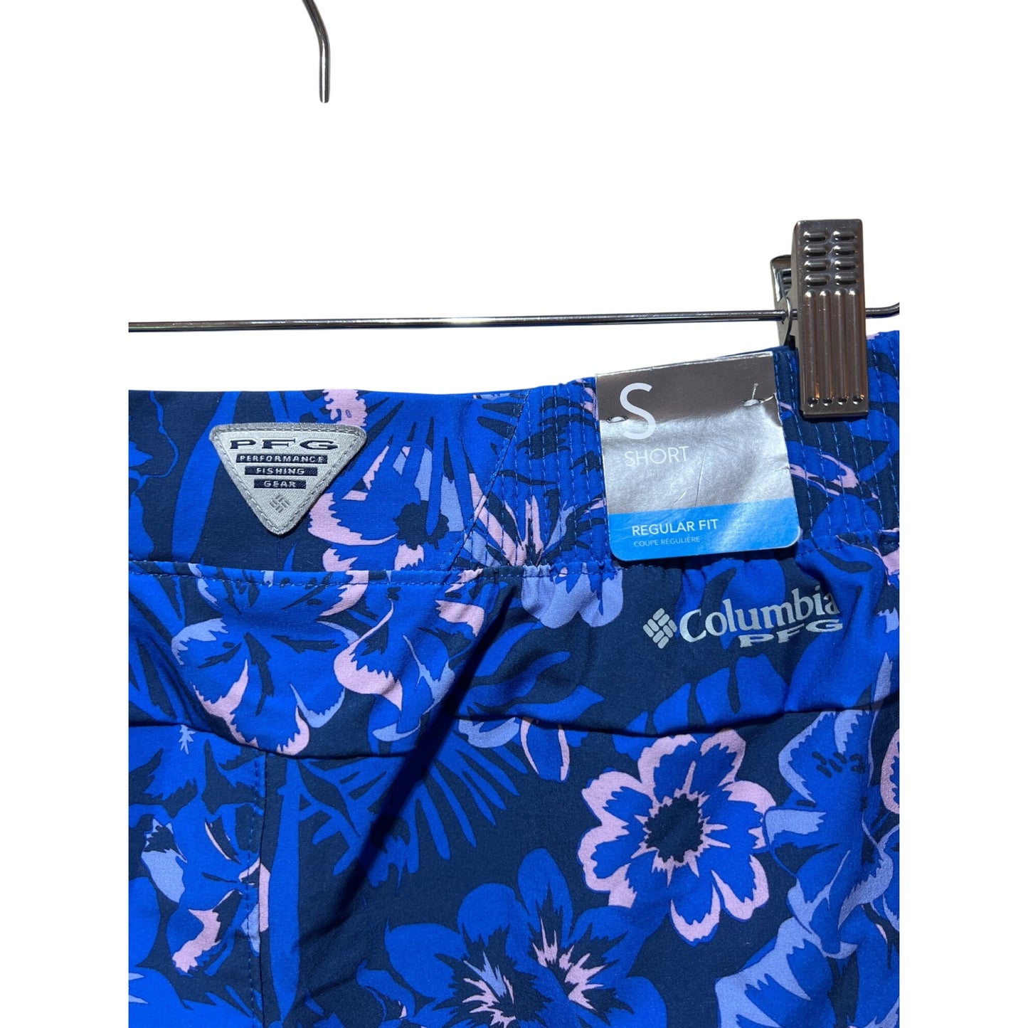 Columbia PFG Womens Tidal Sands II Floral Print Omni-Shield Shorts Size S Blue/Pink