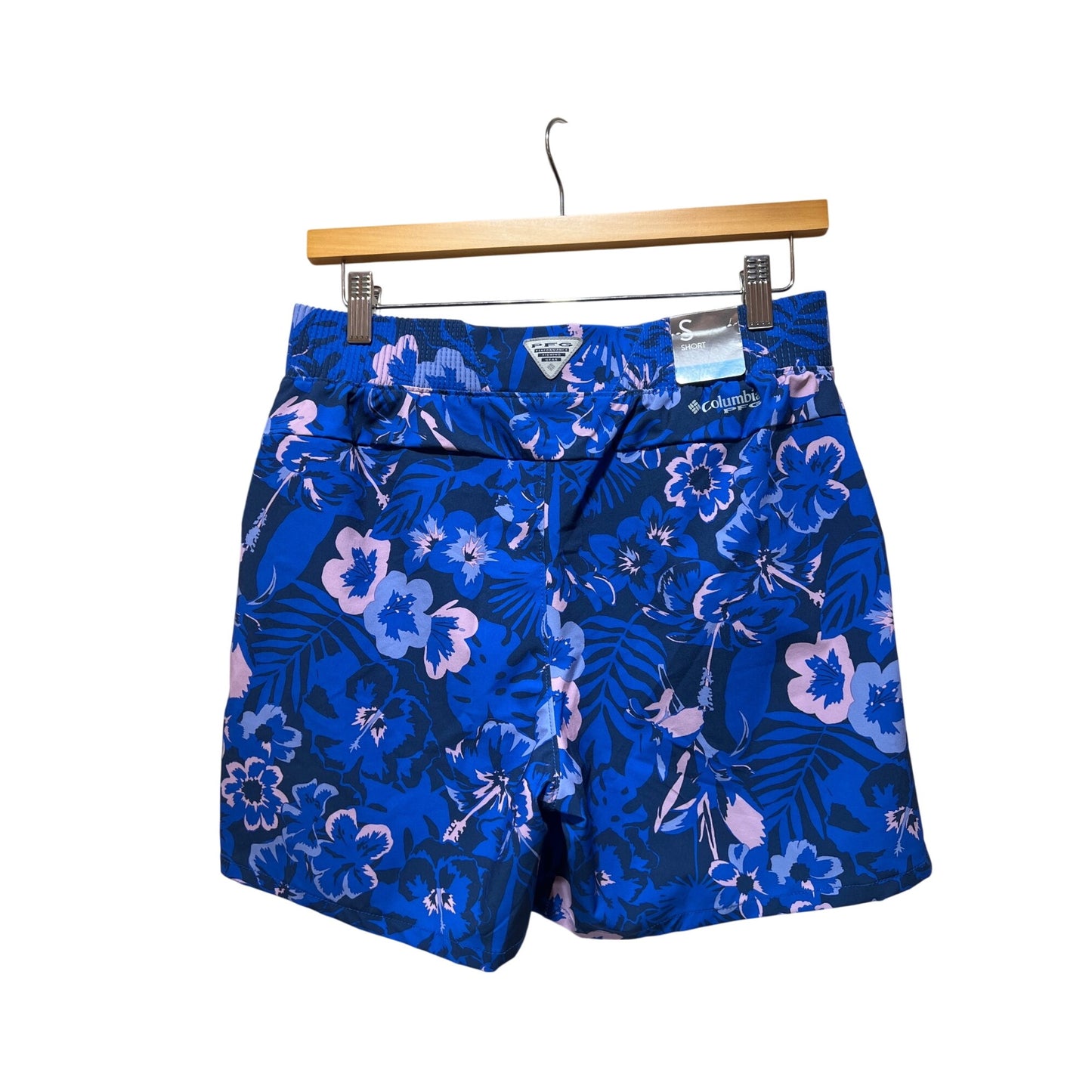 Columbia PFG Womens Tidal Sands II Floral Print Omni-Shield Shorts Size S Blue/Pink