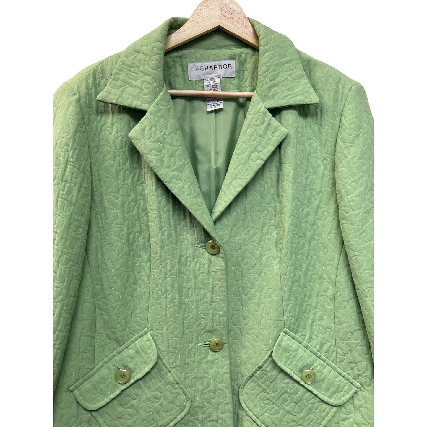 Sag Harbor Green Quilted Blazer Jacket