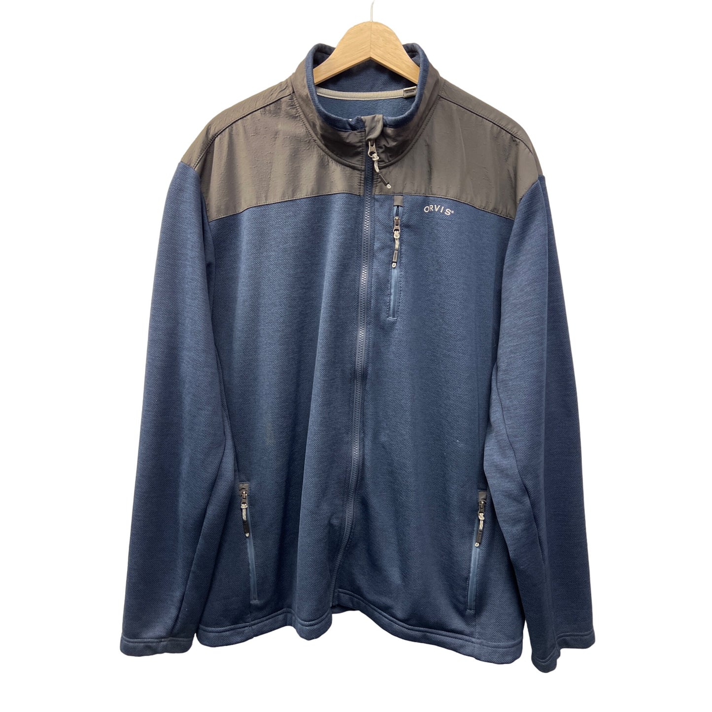 Orvis Full Zip Blue and Gray Soft Shell Jacket