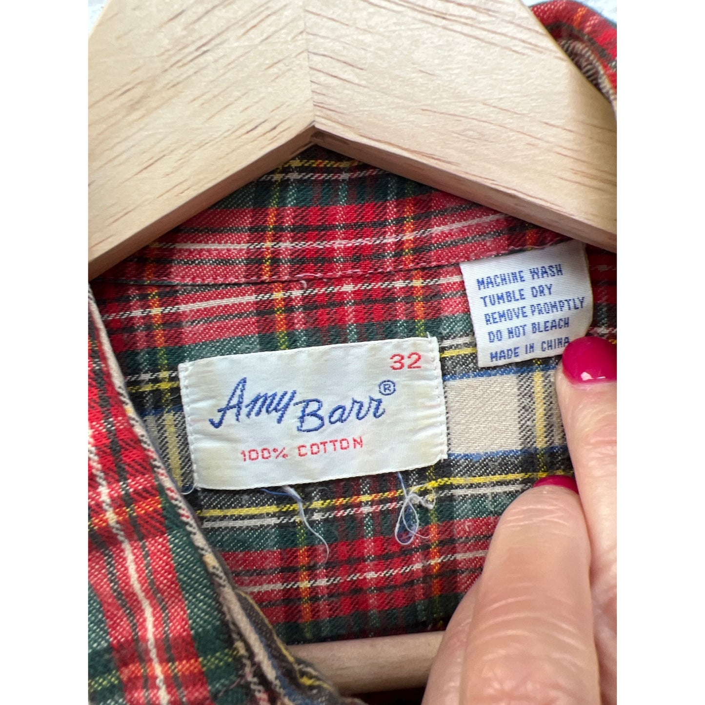 Amy Barr Vintage 60's Plaid Flannel Shirt