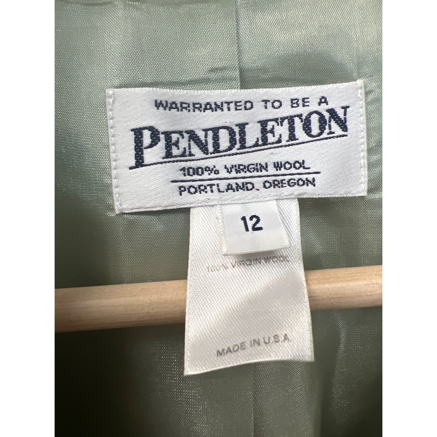 Pendleton Vintage 80''s Light Green Gingham Cropped Blazer