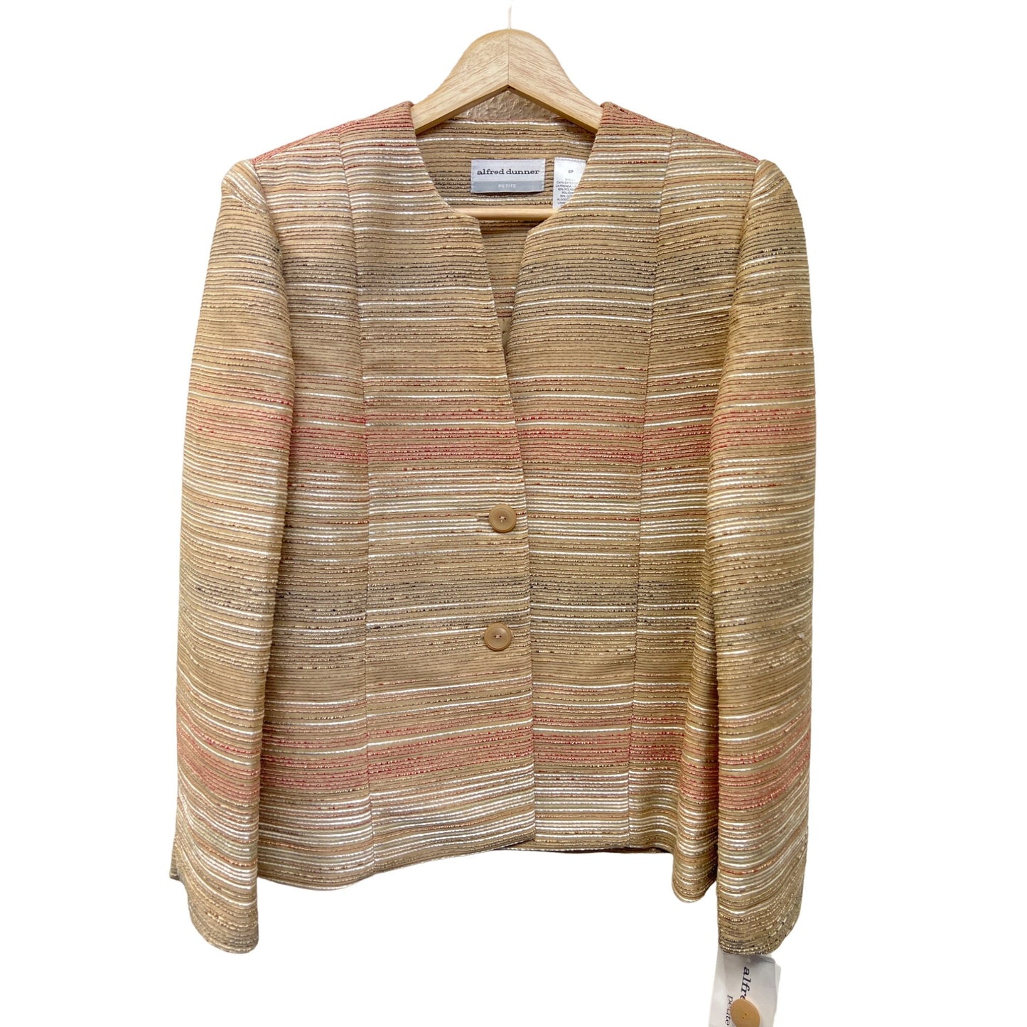 Alfred Dunner NWT Gold Copper Striped Dress Blazer