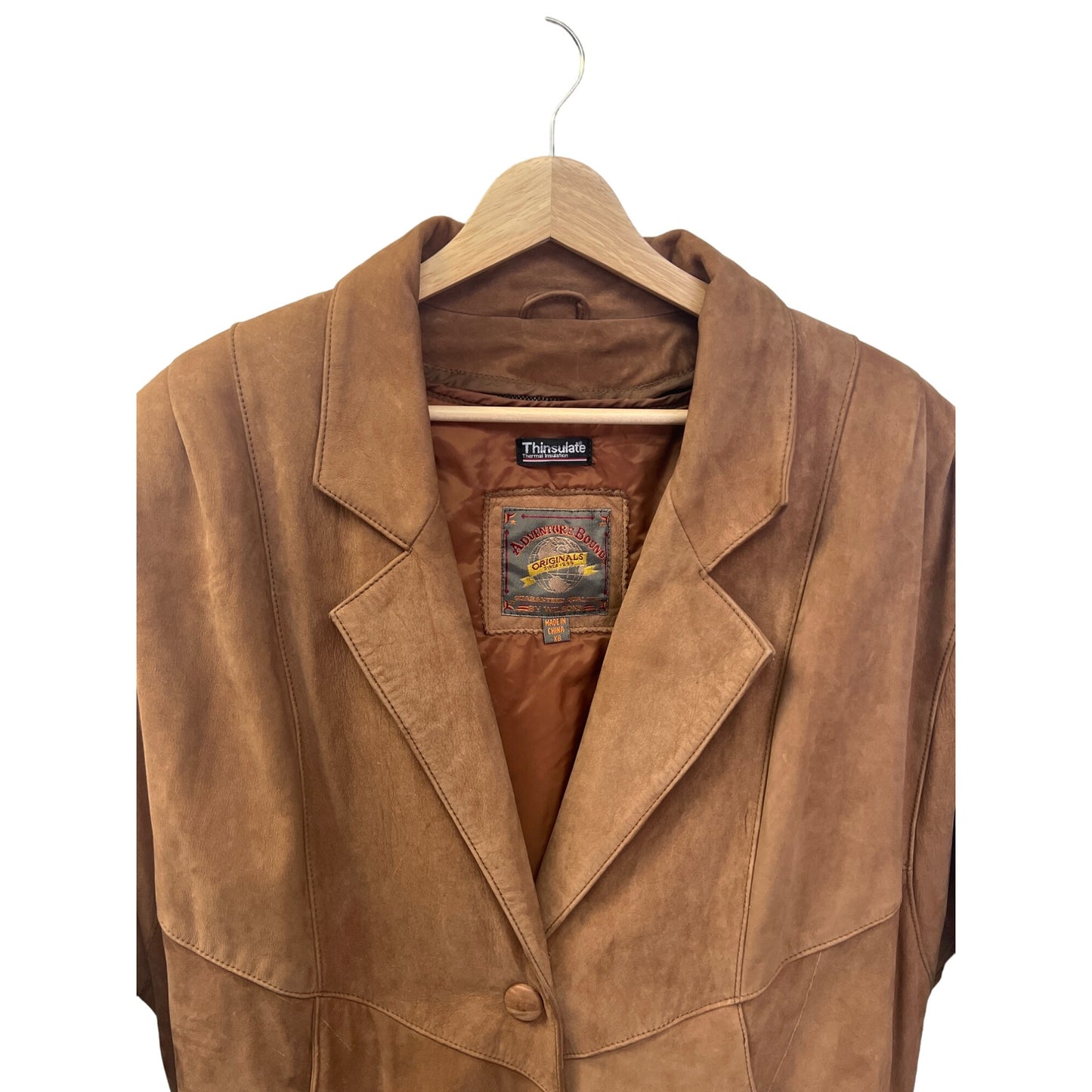 Adventure Bound Vintage 80's Brown Leather Trench Duster Coat