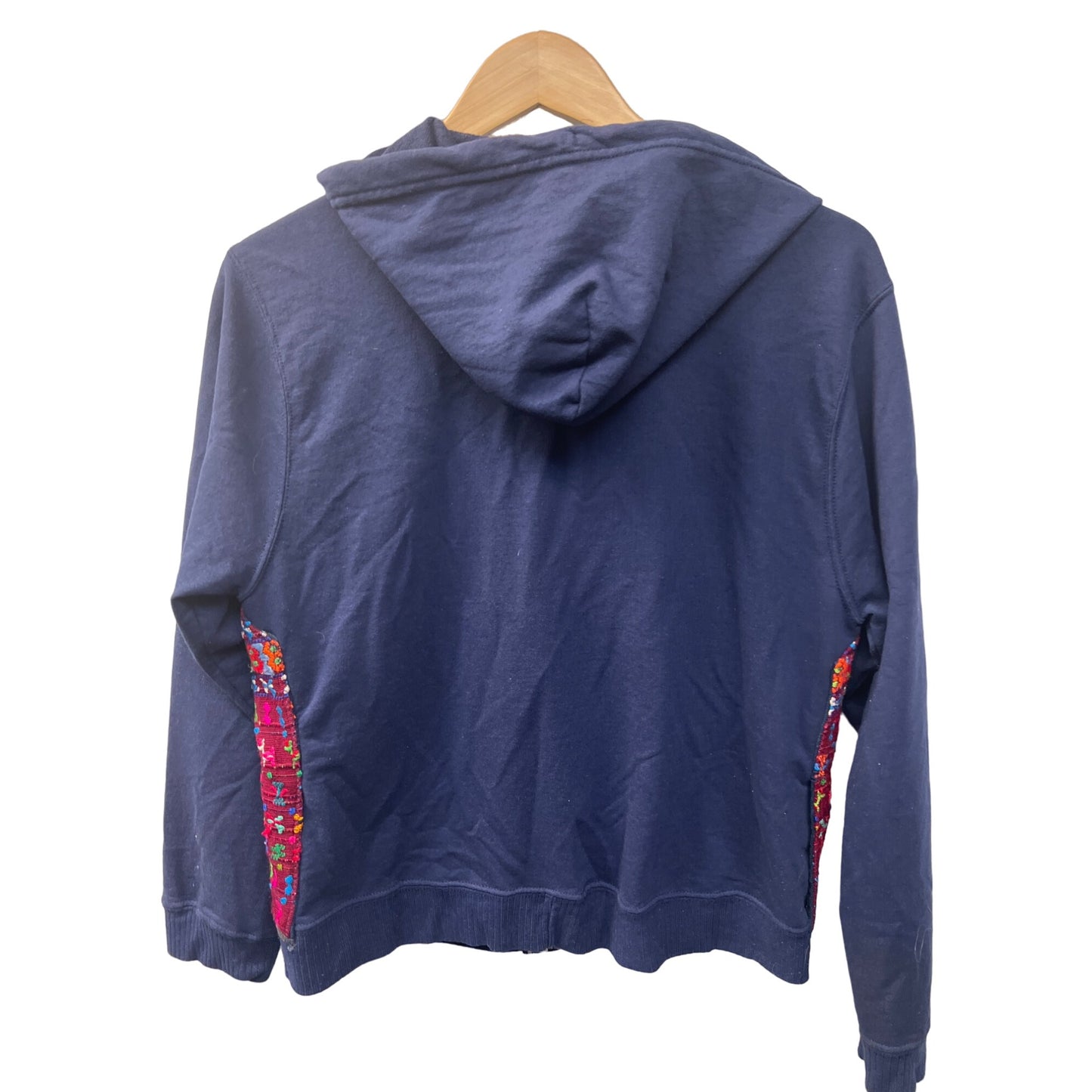 Guatemalan Red and Navy Embroidered Full Zip Hoodie