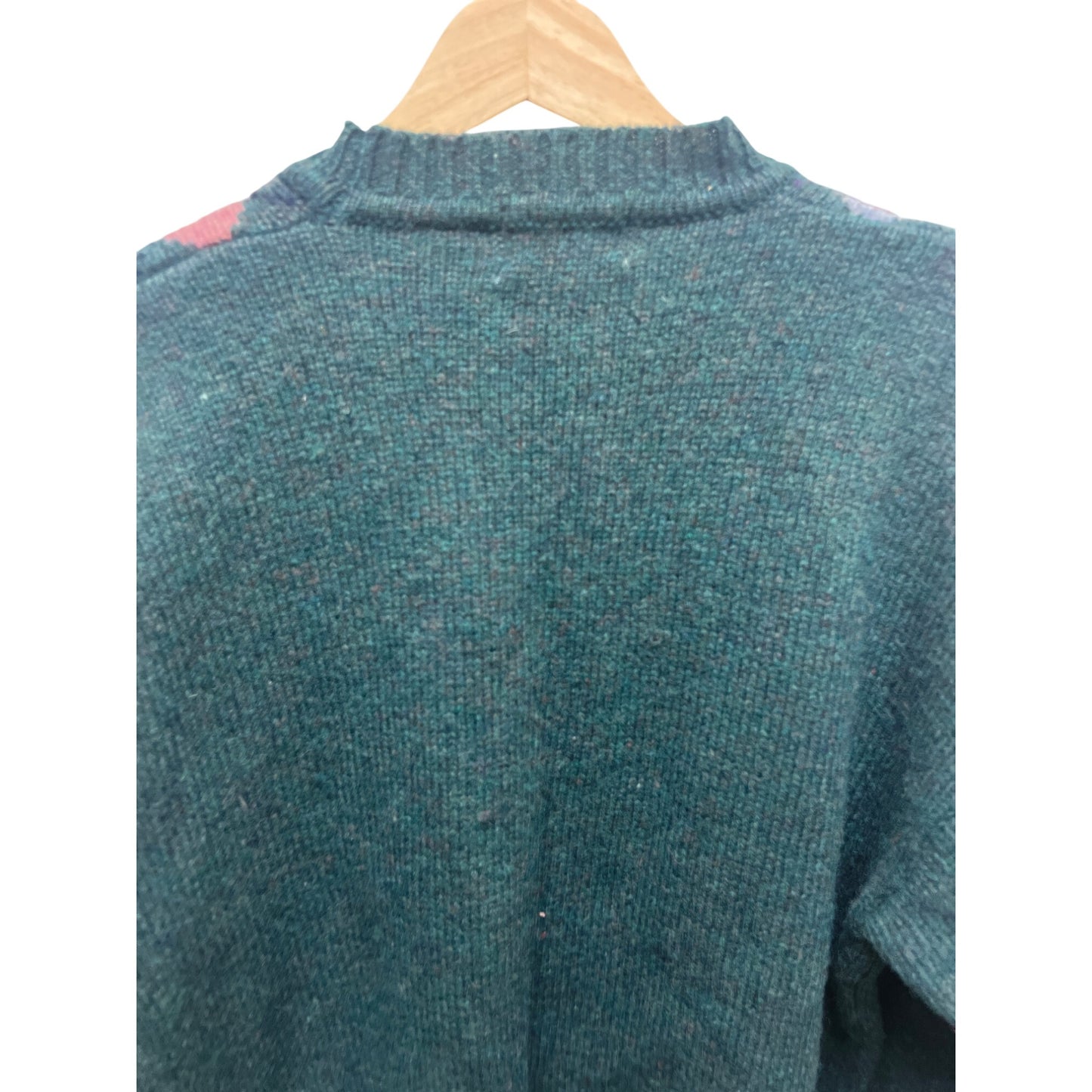 Jos A Bank Vintage 90's Green Shetland Wool Argyle Crew