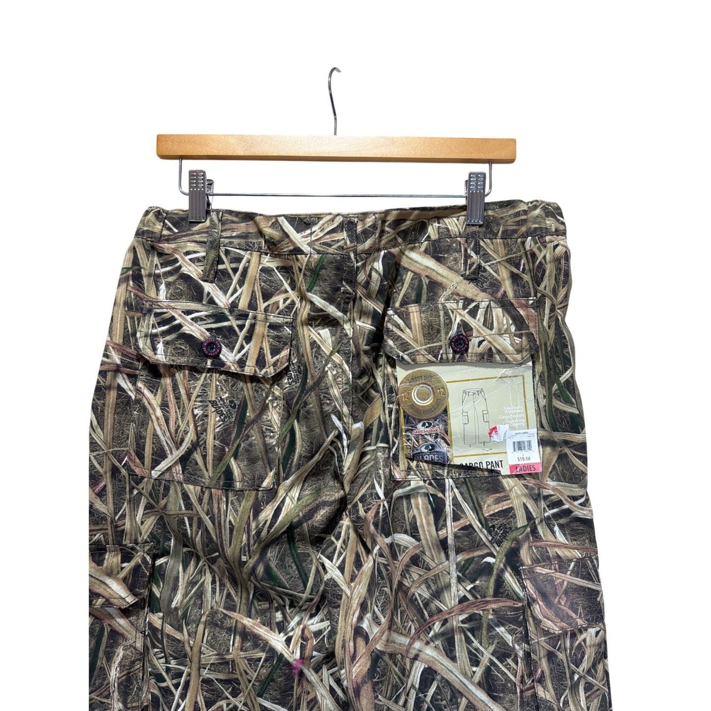 Mossy Oak Vintage NWT Womens Cargo Pants Mossy Oak Blades Camo Size Large