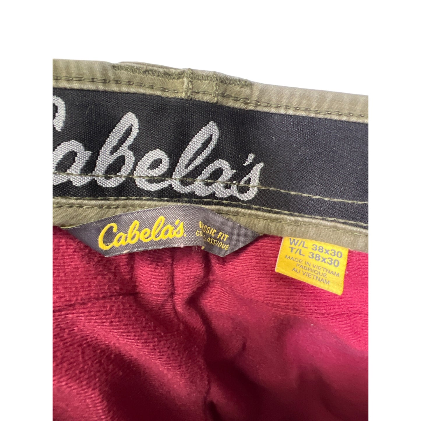 Cabela's Lined Olive Green Cargo Work Pants