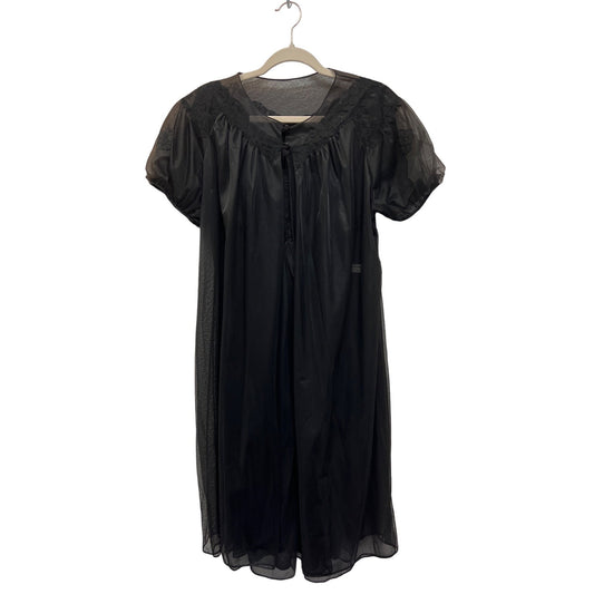 Kayser Vintage 50's Black Peignoir Nightgown Lingerie Set