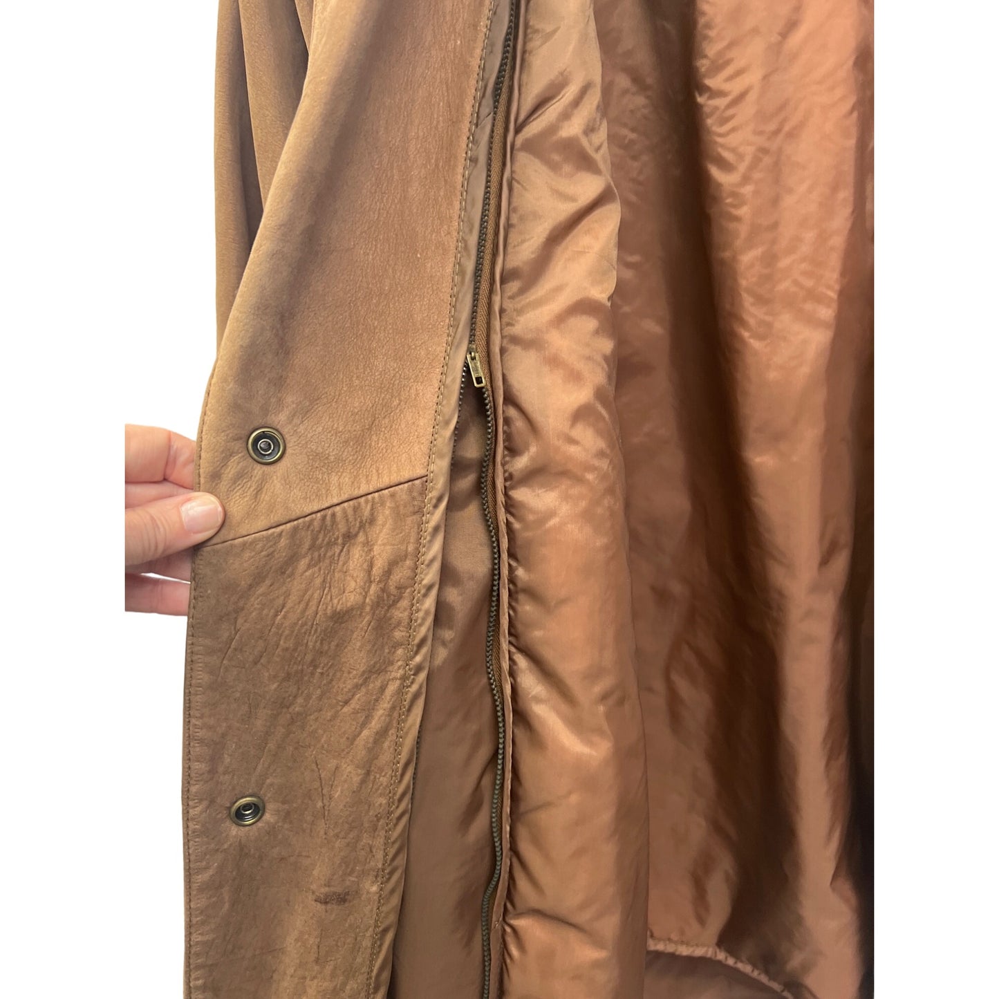 Adventure Bound Vintage 80's Brown Leather Trench Duster Coat