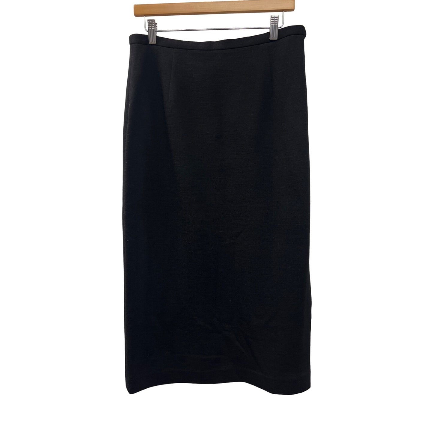 Talbots Black 100% Wool Stretch MIdi Pencil Skirt