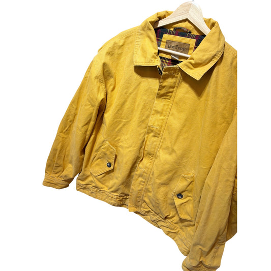Lewis Creek Vintage 90's Yellow Duck Canvas Plaid Lined Harrington Bomber Jacket XL