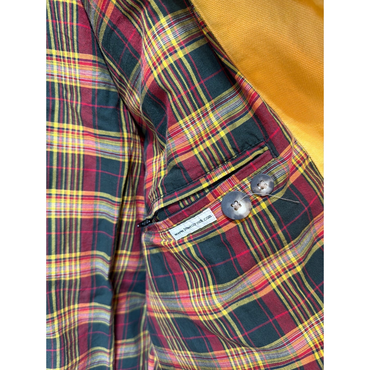 Lewis Creek Vintage 90's Yellow Duck Canvas Plaid Lined Harrington Bomber Jacket XL