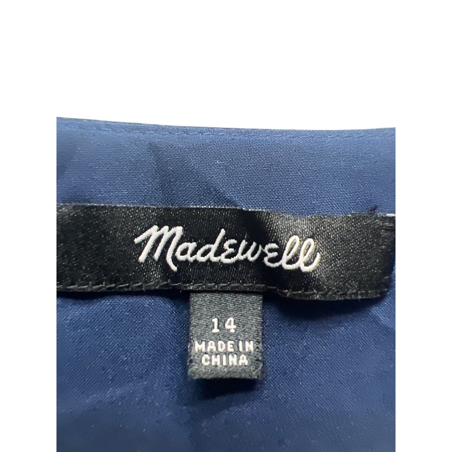 Madewell Silk Navy Floral Short Sleeve A-Line Modern Family Dress