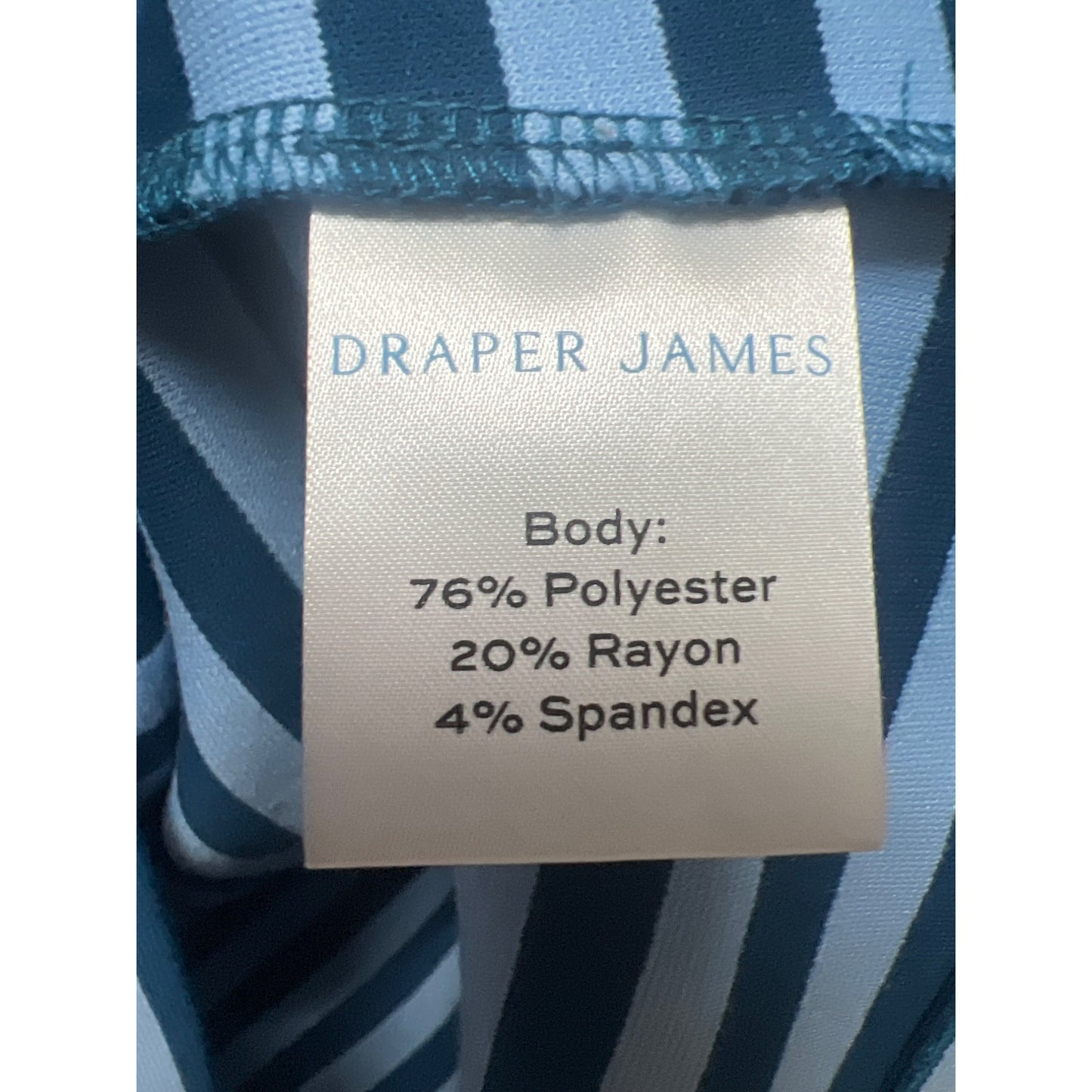 Draper James Blue Striped Lace Collar A-Line Knit Dress