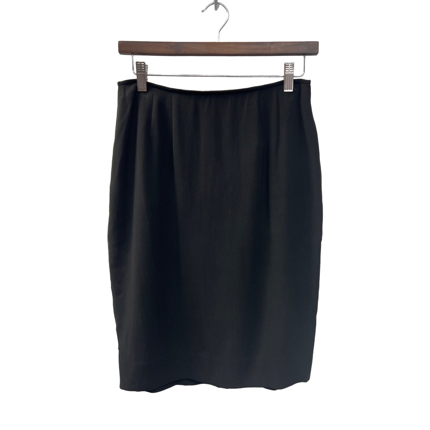 Dana Buchman Petites Black Silk Pencil Straight Skirt