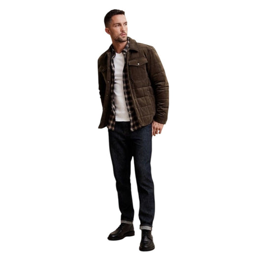 Banana Republic Brown Quilted Corduroy Chore Coat Jacket XS Mens Casual Outerwear