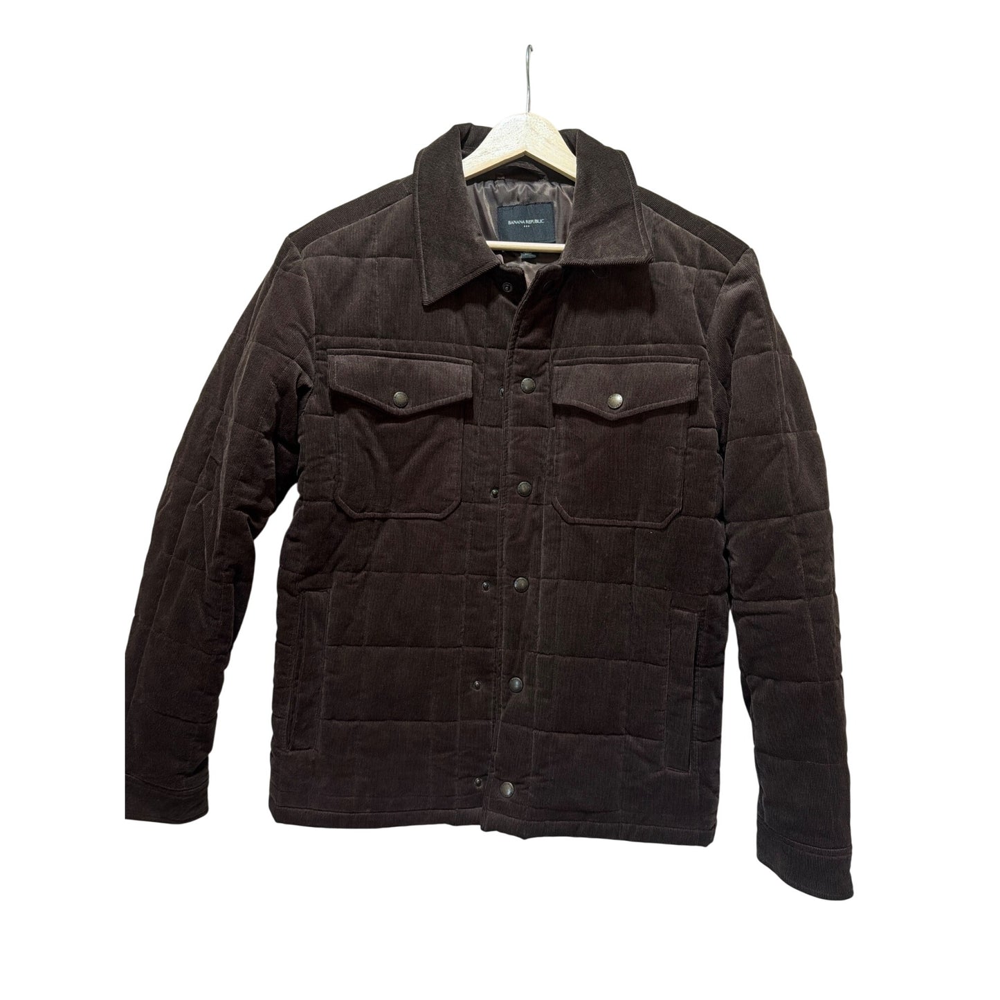 Banana Republic Brown Quilted Corduroy Chore Coat Jacket XS Mens Casual Outerwear