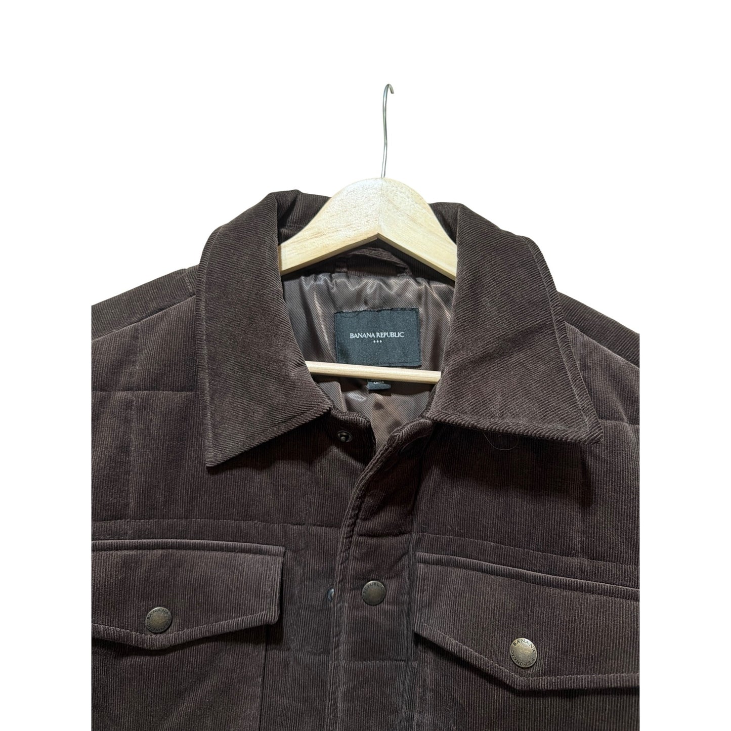 Banana Republic Brown Quilted Corduroy Chore Coat Jacket XS Mens Casual Outerwear
