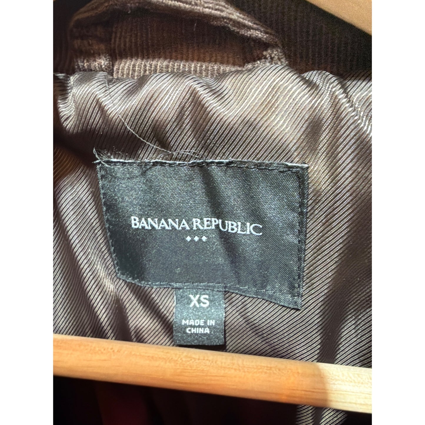 Banana Republic Brown Quilted Corduroy Chore Coat Jacket XS Mens Casual Outerwear