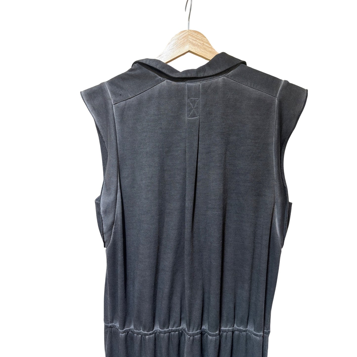 Soft Surroundings NWT Sleeveless Button-Front Black Jumpsuit With Tie Waist & Pockets Size M