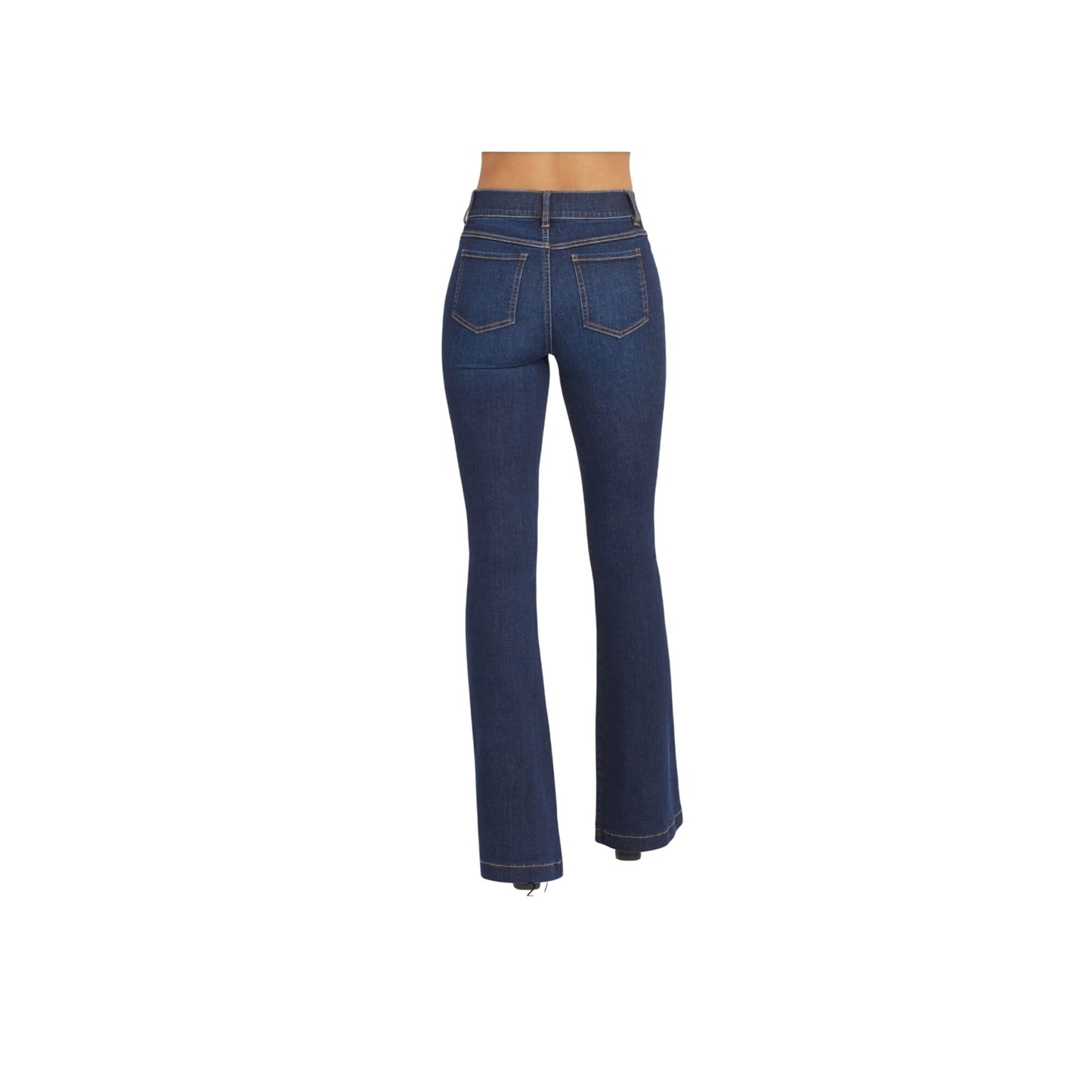 Spanx Womens Flare Jeans High-Rise Pull-On Midnight Wash Slim Built-In Stretch