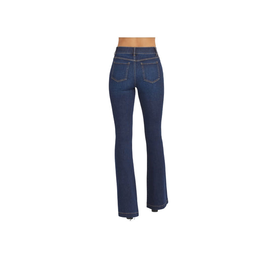 Spanx Womens Flare Jeans High-Rise Pull-On Midnight Wash Slim Built-In Stretch