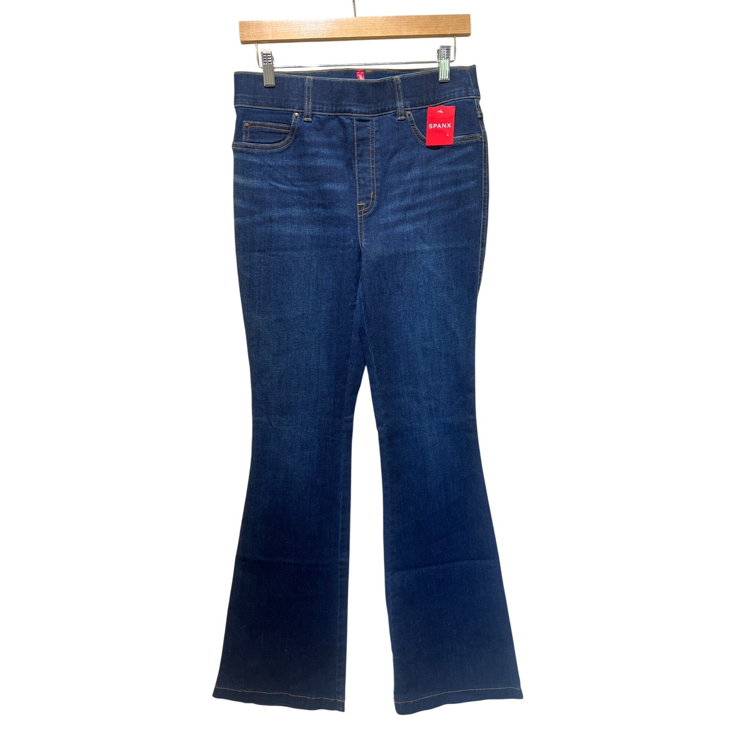 Spanx Womens Flare Jeans High-Rise Pull-On Midnight Wash Slim Built-In Stretch