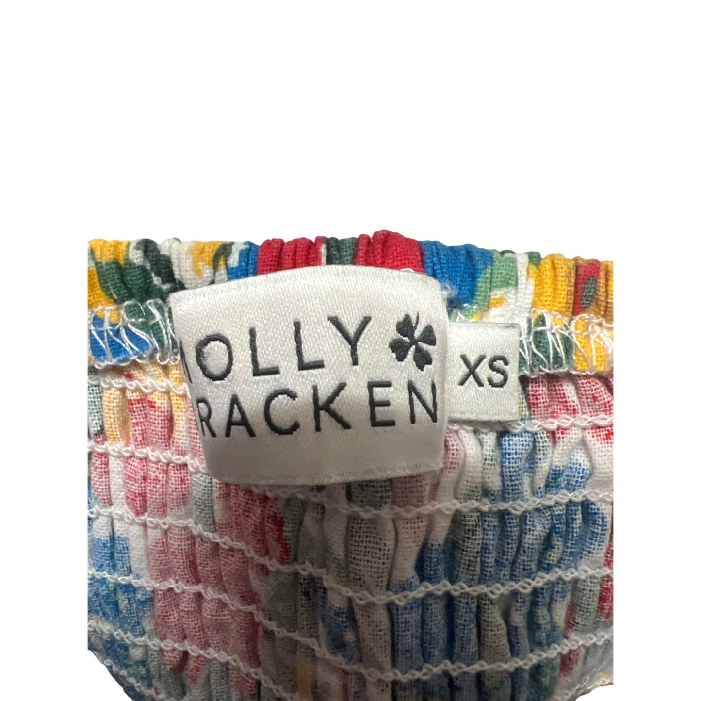 Molly Bracken Bright Color Floral Crop Bandeau Top