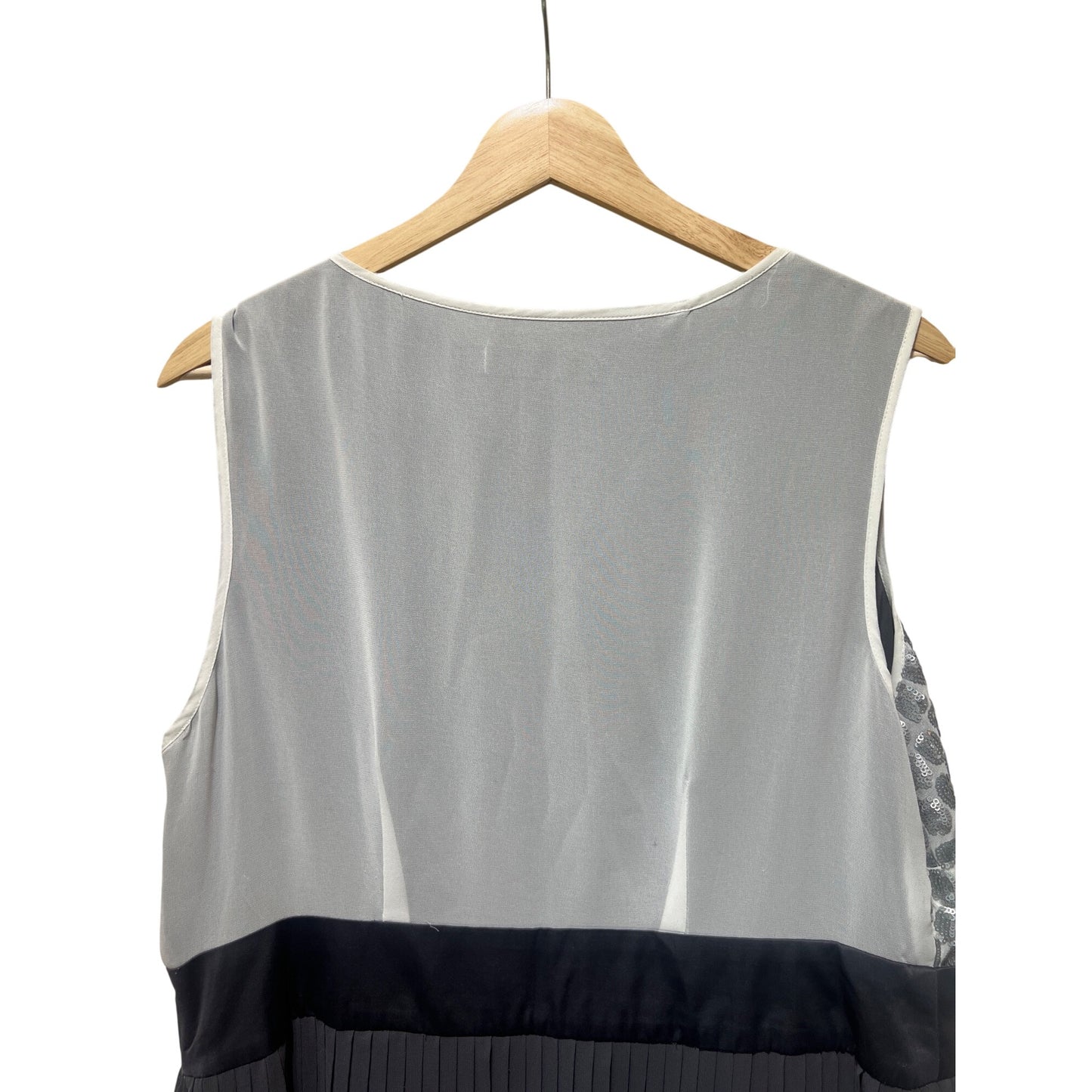 Eloquii By The Limited Sequin Detail Pleated Sleeveless Dress Gray Black Size 14