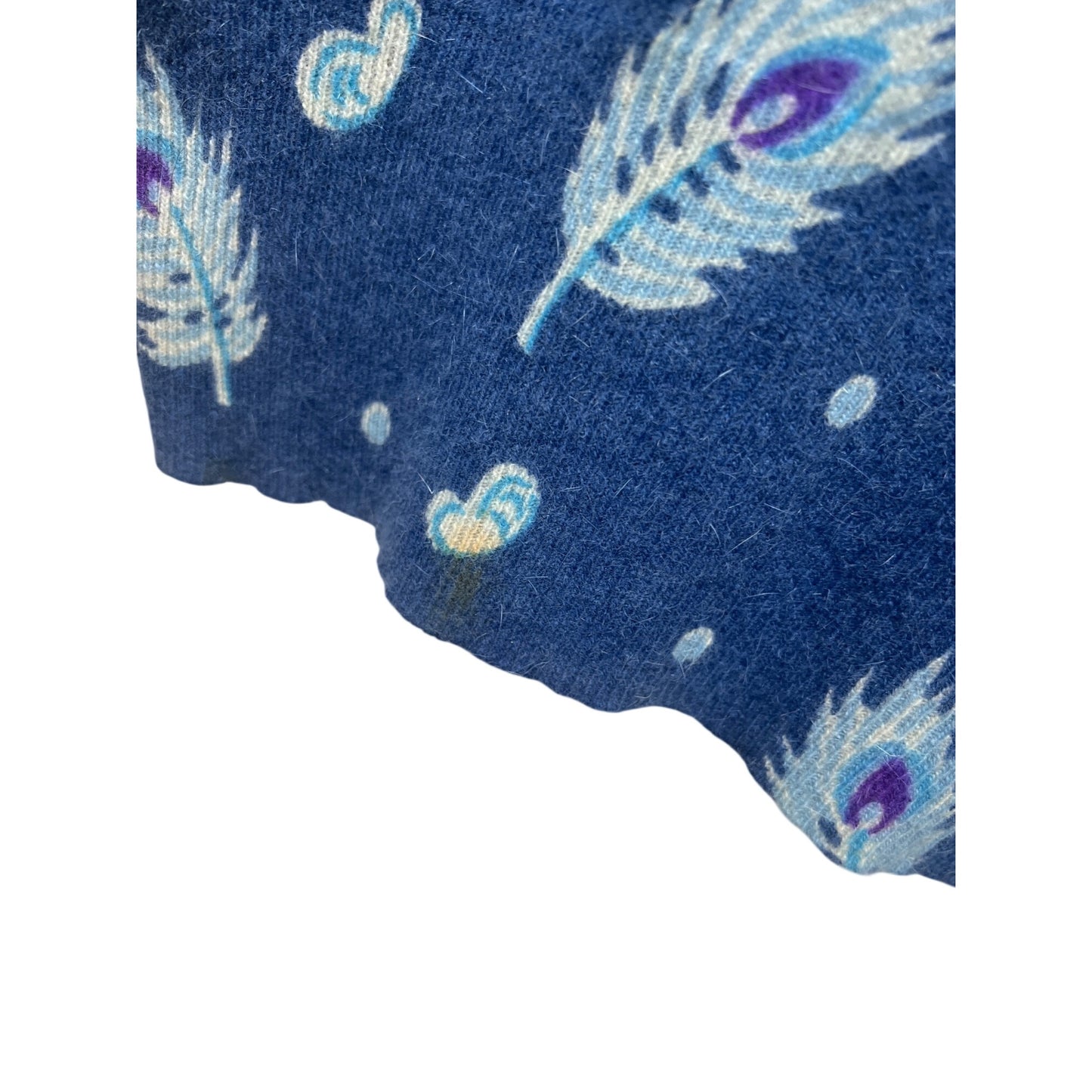 Suzelle NWT Vintage 80's Blue Turquoise Sweater With Peacock Feather Sequin Detail Lambswool & Angora Blend Small