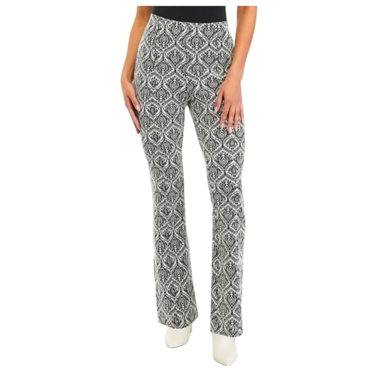 Maeve Anthropologie Black & White Printed Stretch Pants Small Made In Turkey