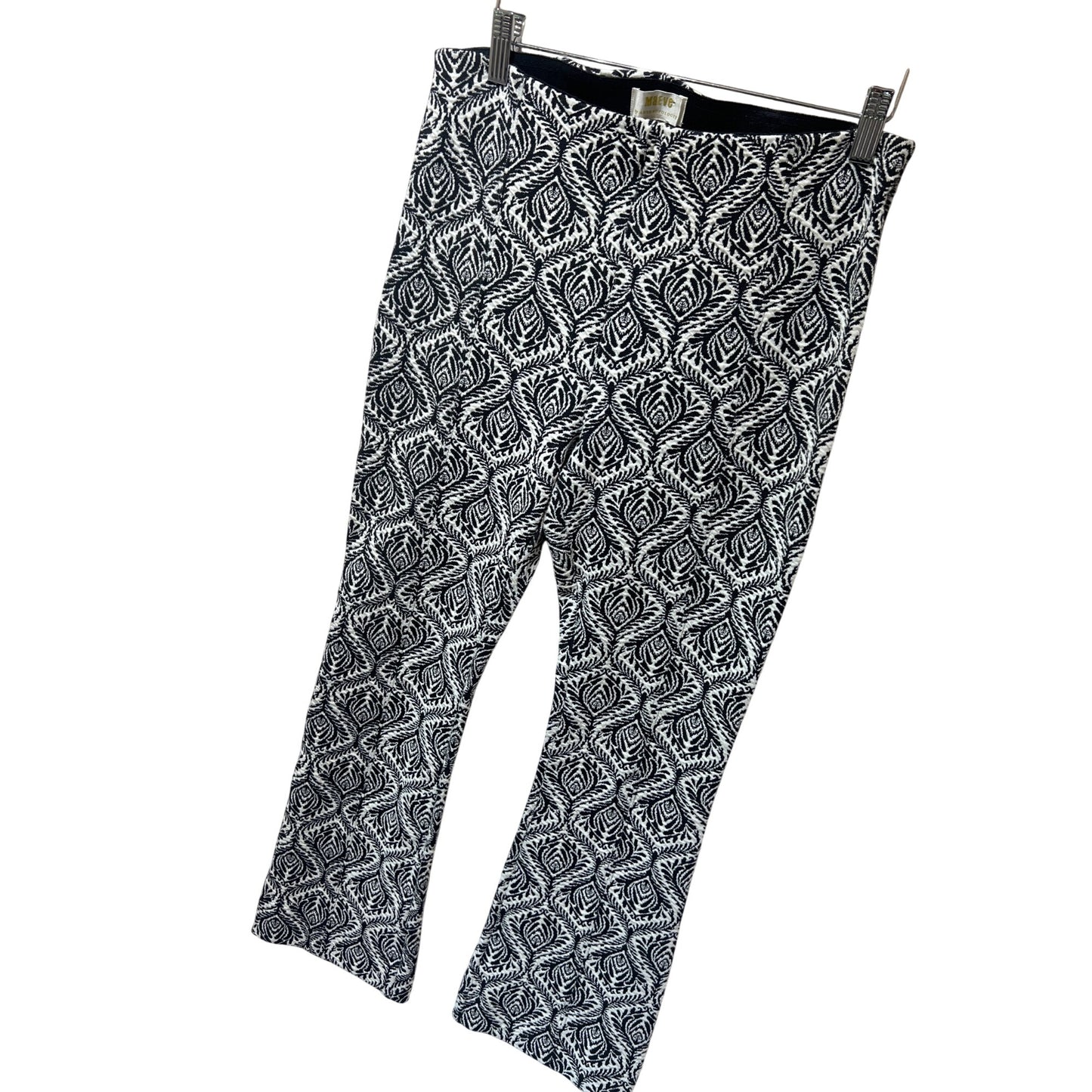 Maeve Anthropologie Black & White Printed Stretch Pants Small Made In Turkey